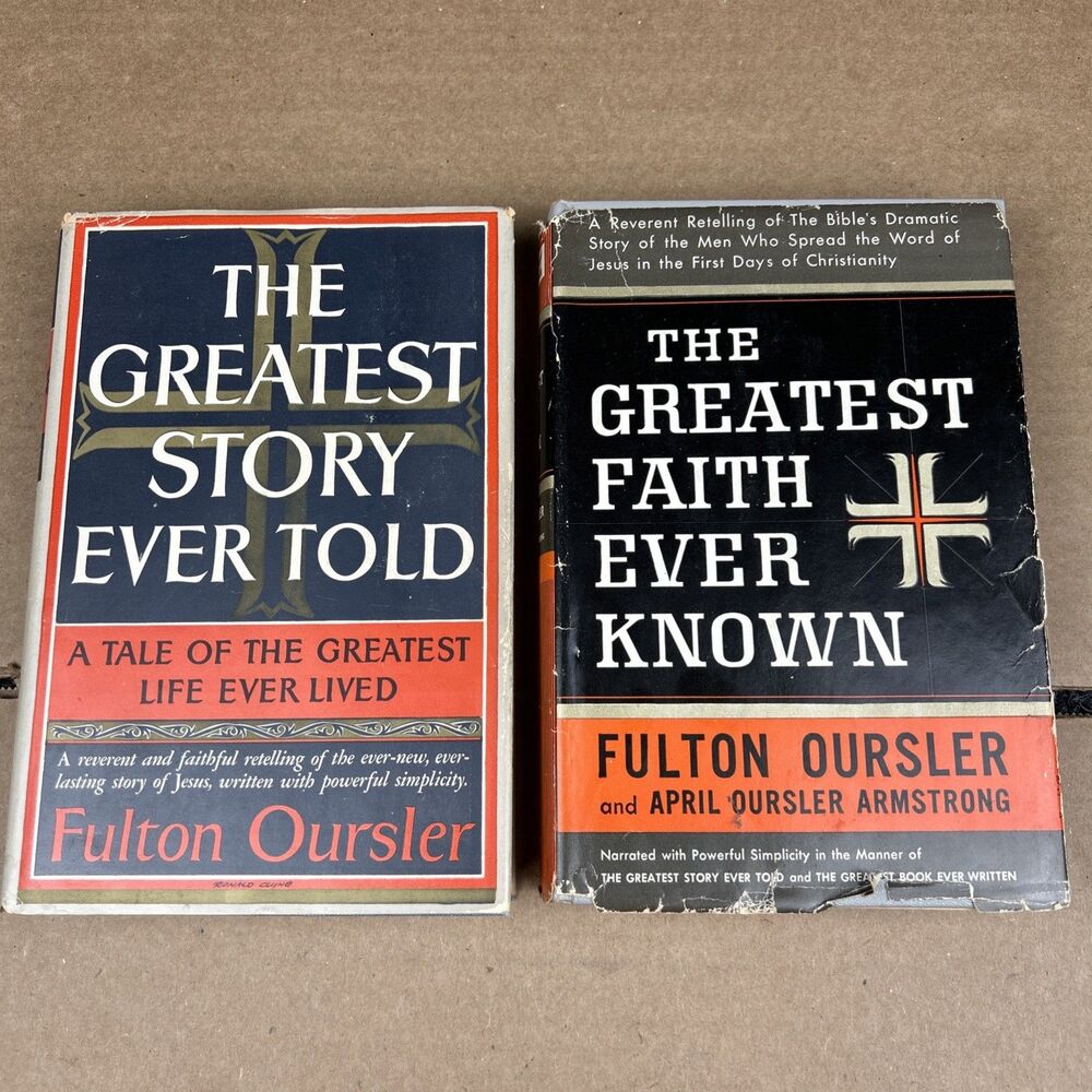 Fulton Oursler Lot 2 Vintage Books Greatest Story Ever Told, Greatest Faith ...